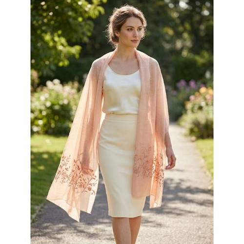 Silk wool blend - wool, peach
