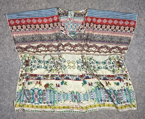 Johnny was floral silk - floral, poncho